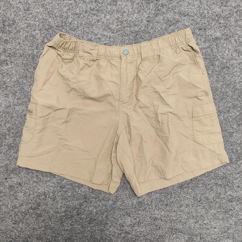 Columbia Shorts Mens Medium Beige Nylon Swim Trunks Cargo Mesh Lined Quick Dry